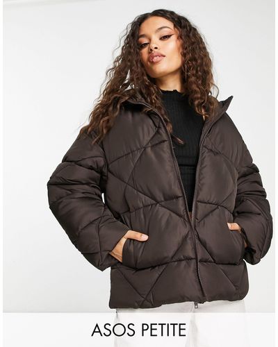ASOS Asos Design Petite Quilted Puffer Jacket - Black