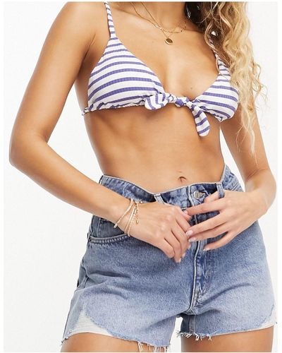 & Other Stories Tie Front Triangle Bikini Top - Black