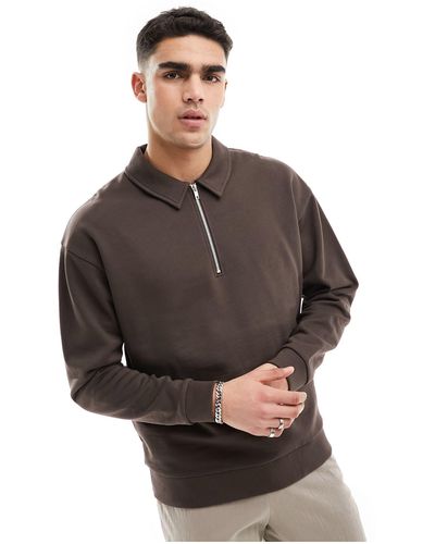 ASOS – oversize-sweatshirt - Braun