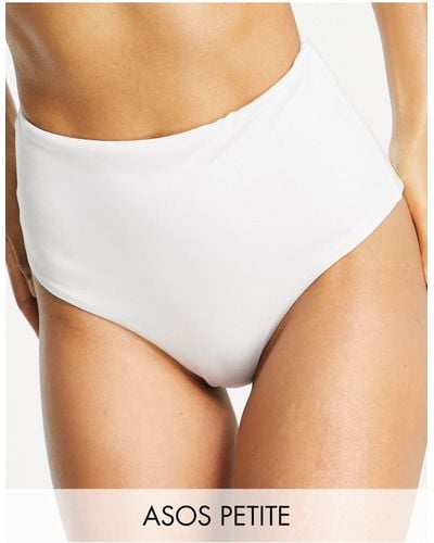 ASOS Asos Design Petite Mix And Match High Waist Bikini Bottom - White