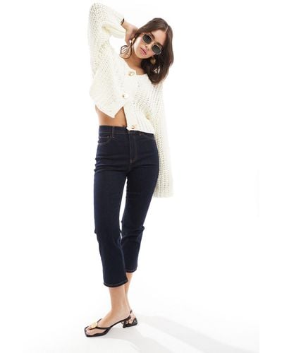 Pimkie Wide Sleeve Gold Button Cardigan - Blue