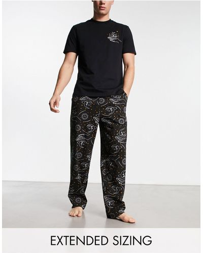 ASOS Pyjamaset Van T-shirt En Broek - Zwart