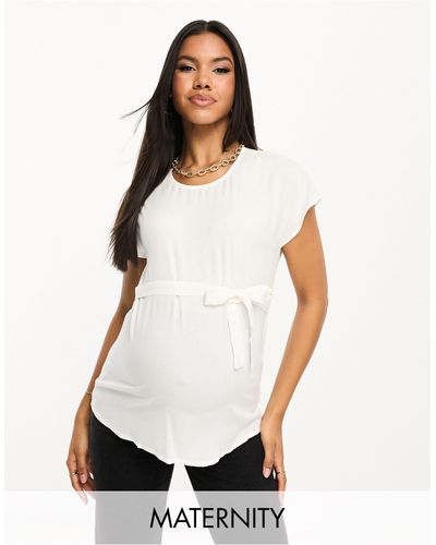 Mama.licious Mamalicious Maternity Tie Waist T-shirt - White