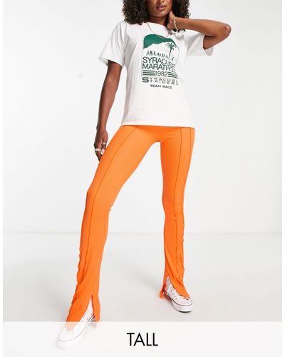 TOPSHOP Skinny Flare-broek Met Zichtbare Naad - Oranje