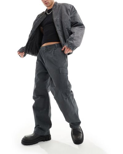 Pull&Bear Pantaloni skater cargo grigio scuro - Nero