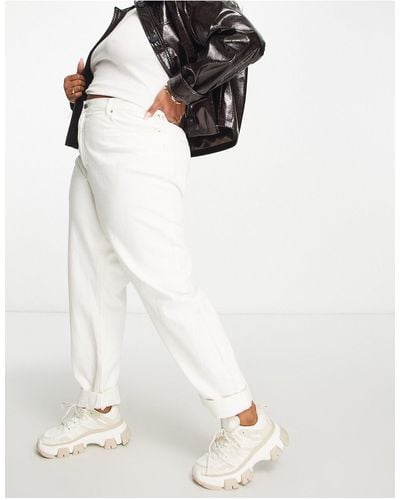 ASOS Asos design curve – slouchy – mom-jeans - Weiß