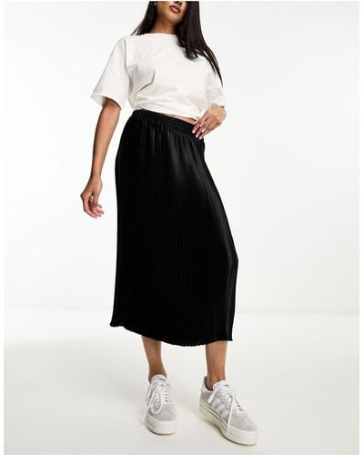 Vero Moda Satin Midi Skirt - Black