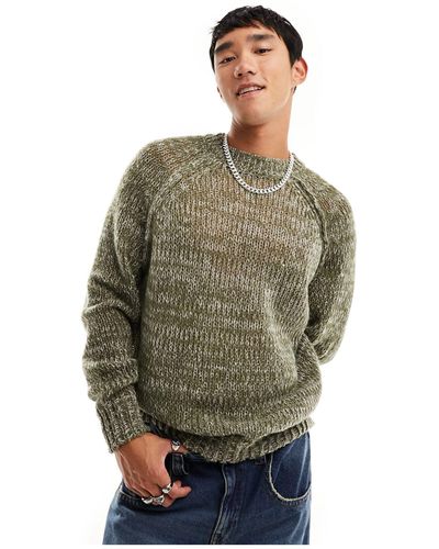 Collusion Twisted Yarn Crew Neck Jumper - Green