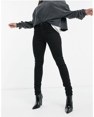 Noisy May Premium Callie High Waist Skinny Jeans - Black