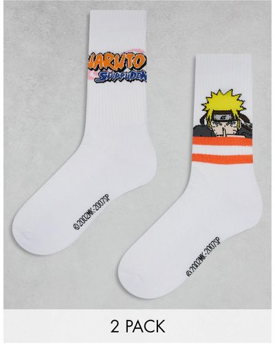 ASOS 2 Pack Socks With Naruto - Grey