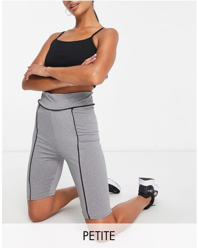Threadbare Petite – fitness – kurze sport-leggings - Grau