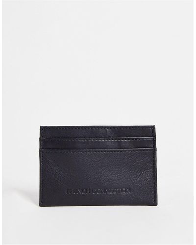 French Connection Leather Embossed Logo Cardholder - Black