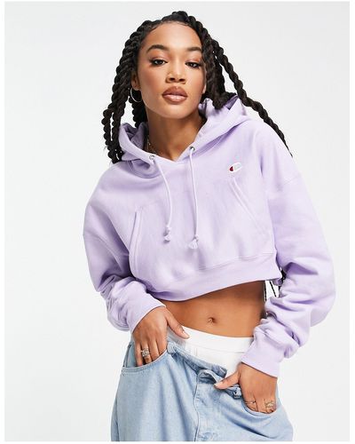 Champion Cropped Hoodie With Logo - White