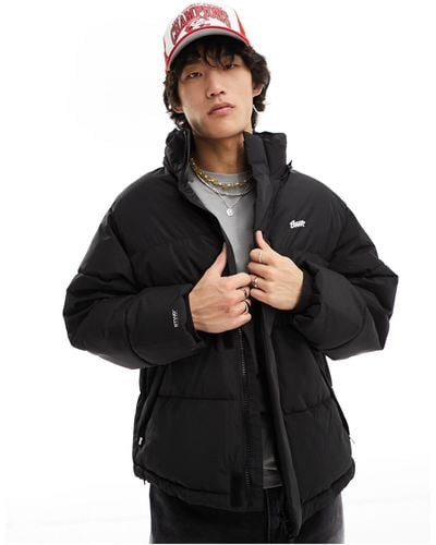 Pull&Bear Stwd Puffer Jacket With Hood - Black