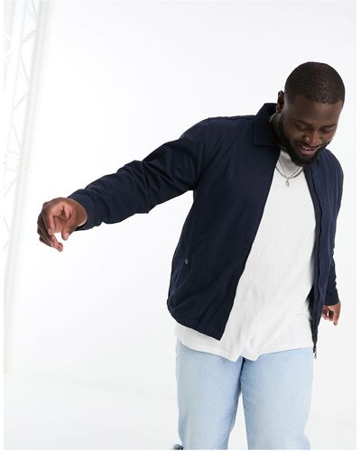 Threadbare Plus - camicia giacca con zip - Blu