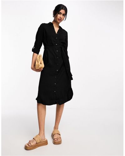 Vero Moda Midi Shirt Dress - Black
