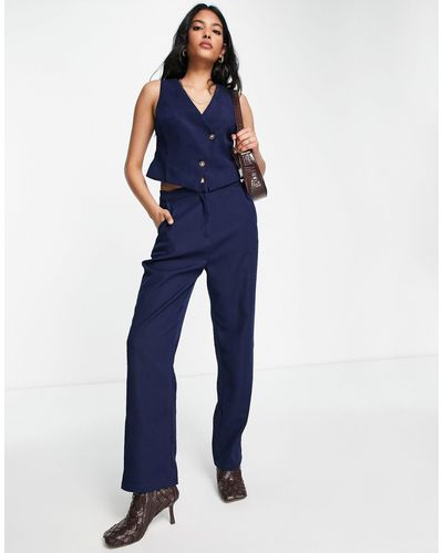 Lola May Tailored Trousers Co-ord - Blue