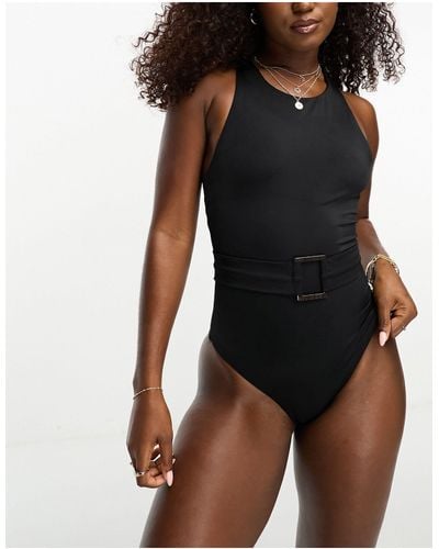 Onia High Neck Belted Swimsuit - Black