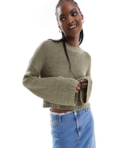 Noisy May Lightweight Knitted Crew Neck Jumper - Blue