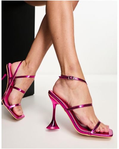 Glamorous Heart Heeled Sandals - Pink