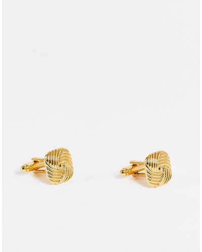 ASOS Party Square Cufflinks With Spiral Detail - Metallic