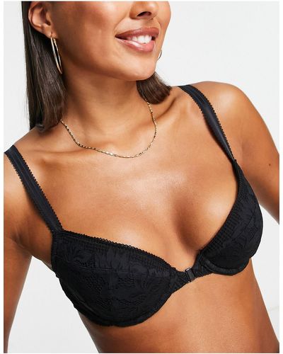 For Your Eyes Only Underwired Quarter Cup Bra, Black
