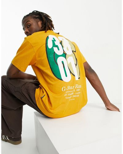 G-Star RAW 3301 - t-shirt oversize con stampa sul retro - Metallizzato