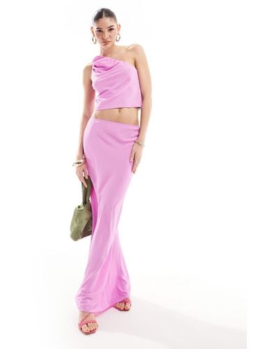 ASOS Bias Maxi Skirt Co-ord - Pink