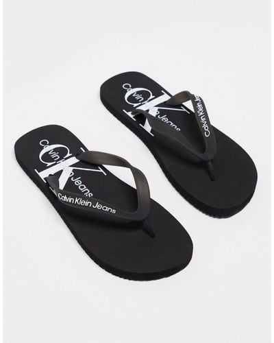 Calvin Klein Monologo Beach Sandals - Black