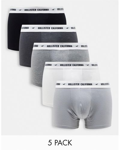 Hollister Set Van 5 Boxershorts Met Logo-tailleband - Wit