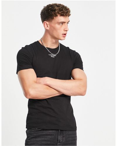 Calvin Klein T-shirt à logo superposé - Noir