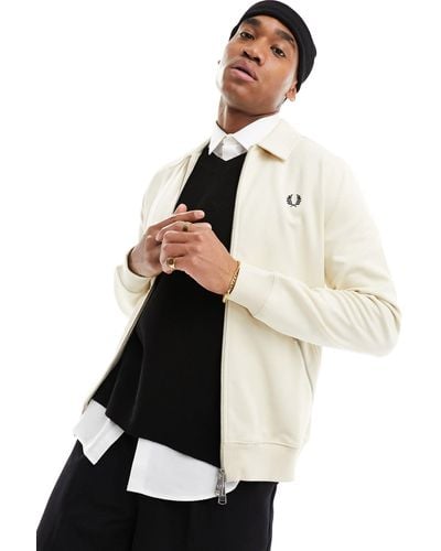 Fred Perry Jersey Zip Through Jacket - White