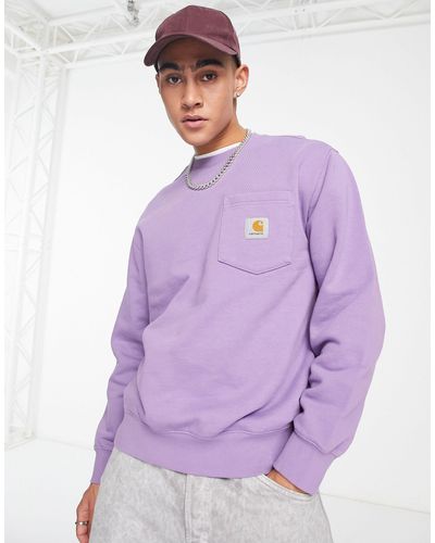 Carhartt Sweater Met Zak - Paars