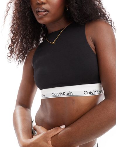 Calvin Klein – modern – ungefüttertes bustier aus baumwolle - Braun