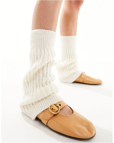 Reclaimed (vintage) Knitted Leg Warmers - Natural