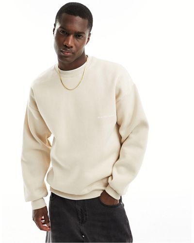 SELECTED Oversized Boxy Crew Neck Sweatshirt - Natural