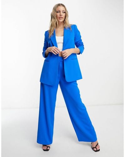 Forever New Tailored Wide Leg Trousers - Blue