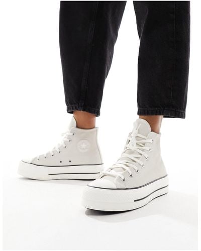 Converse Chuck Taylor All Star Lift Hi Suede Trainers - Black