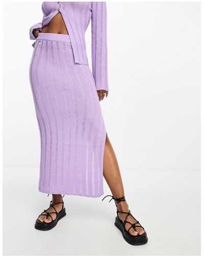 Bailey Rose Rib Knit Midi Skirt - Purple