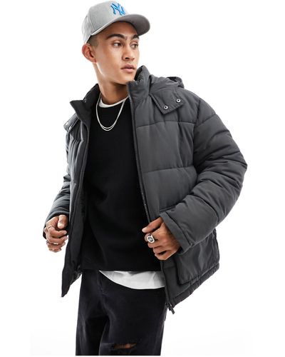 New Look Patch Pocket Puffer Jacket - Black