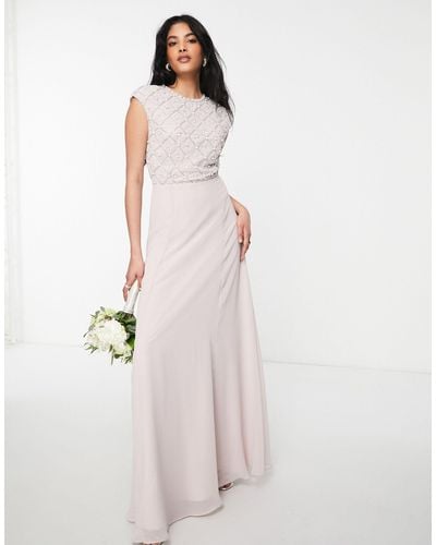 ASOS Bridesmaid Maxi Dress With Short Sleeve - Purple