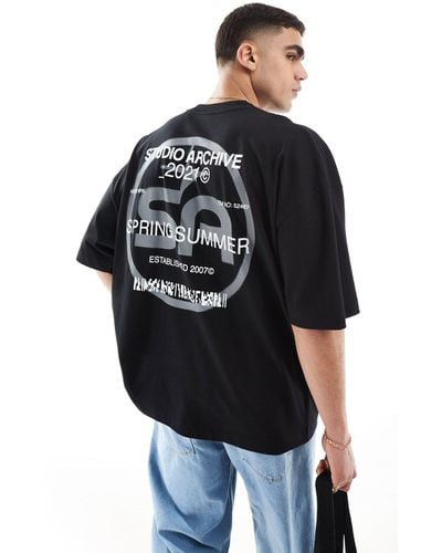 ASOS Extreme Oversized T-shirt With Back Print - Black