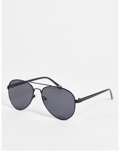 ASOS Retro Aviator Sunglasses With Smoke Lens - Black