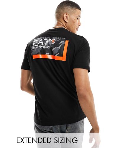 EA7 Camiseta negra con logo estampado en la espalda - Negro