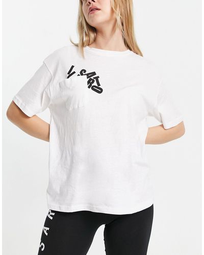 Il Sarto Camiseta blanca extragrande con logo revuelto - Blanco
