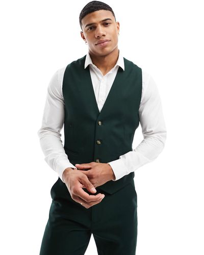 ASOS Wedding Slim Suit Waistcoat - Green