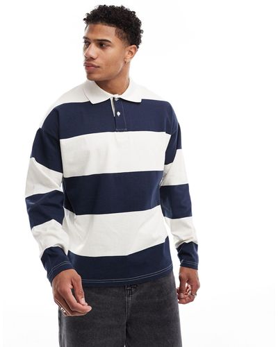 SELECTED Oversized Rugby Shirt - Blue
