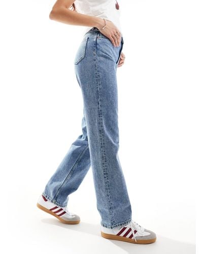 Monki Taiki High Waist Mom Jeans - Blue