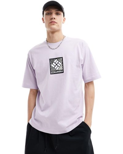 Columbia Reventure - t-shirt avec logo encadré - lilas - Blanc
