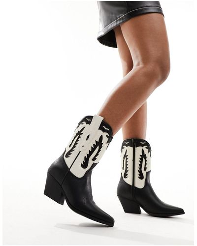 Truffle Collection Bottes style western - et blanc
